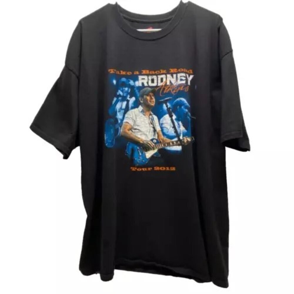 Rodney Atkins Concert‎ T-Shirt Men's Hanes 2XL Black Graphic Logo Tour 2012 GUC